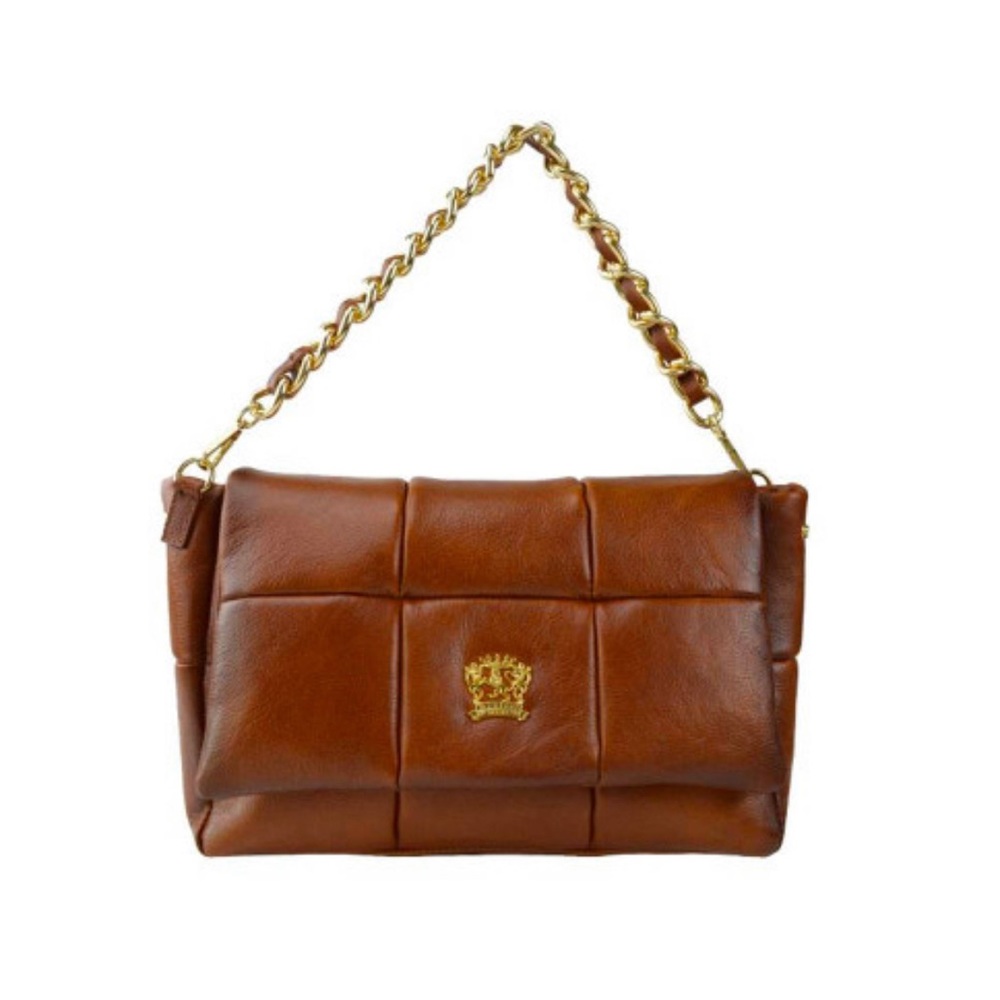 Pratesi Quilted Aged Leather Chain Shoulder Bag NWT